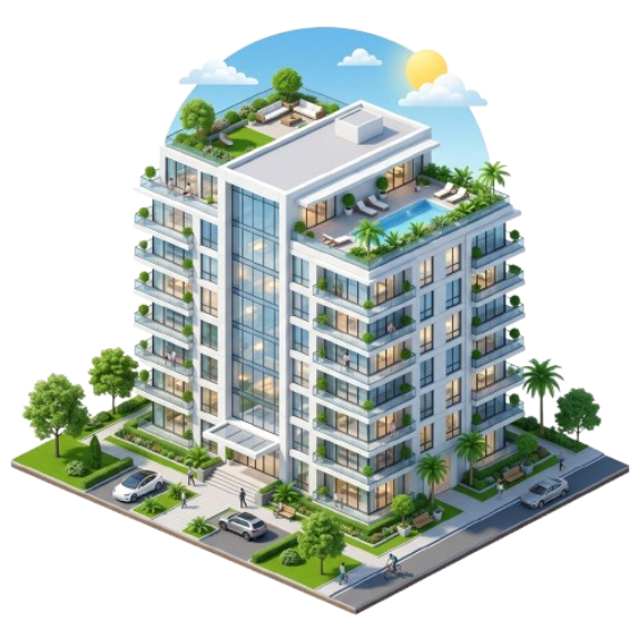 3D Modern Apartment Building